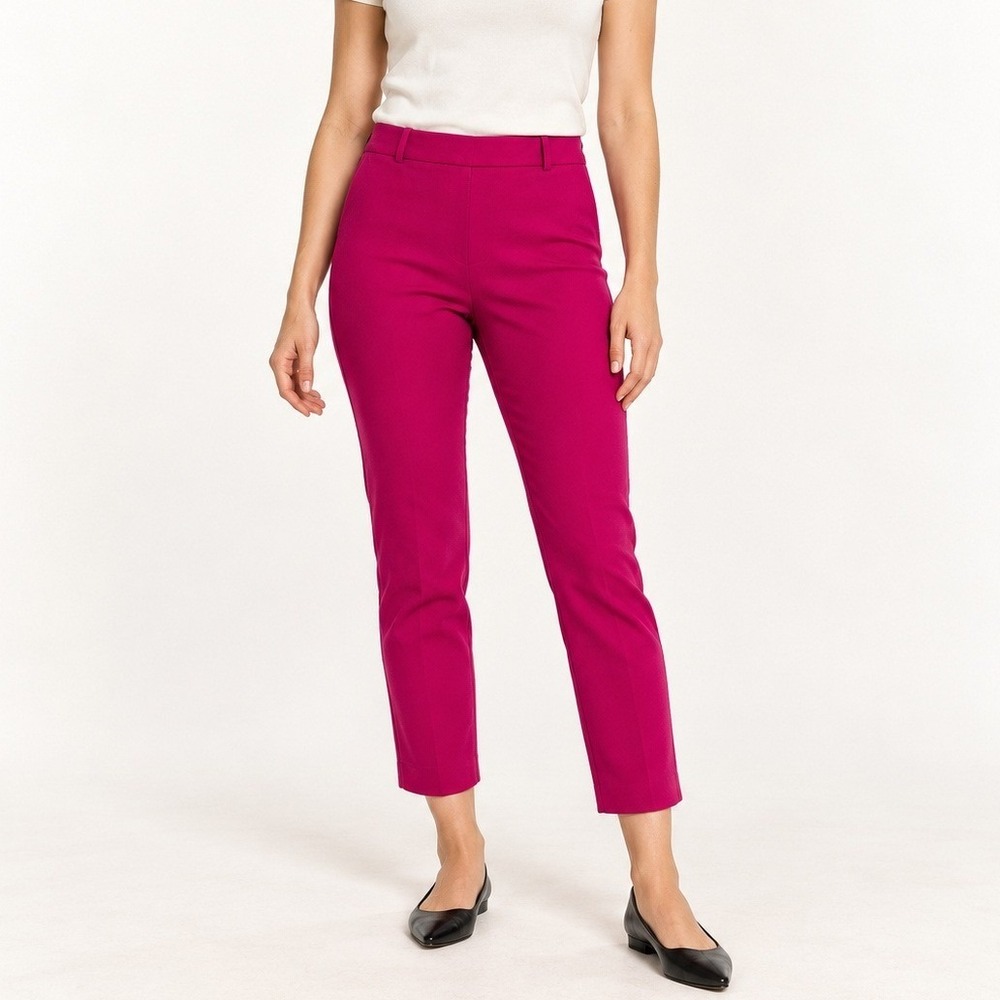 J.Crew Minnie Pants Womens 6 Hot Pink Fuchsia Stretch Ankle Career Preppy Barbie
